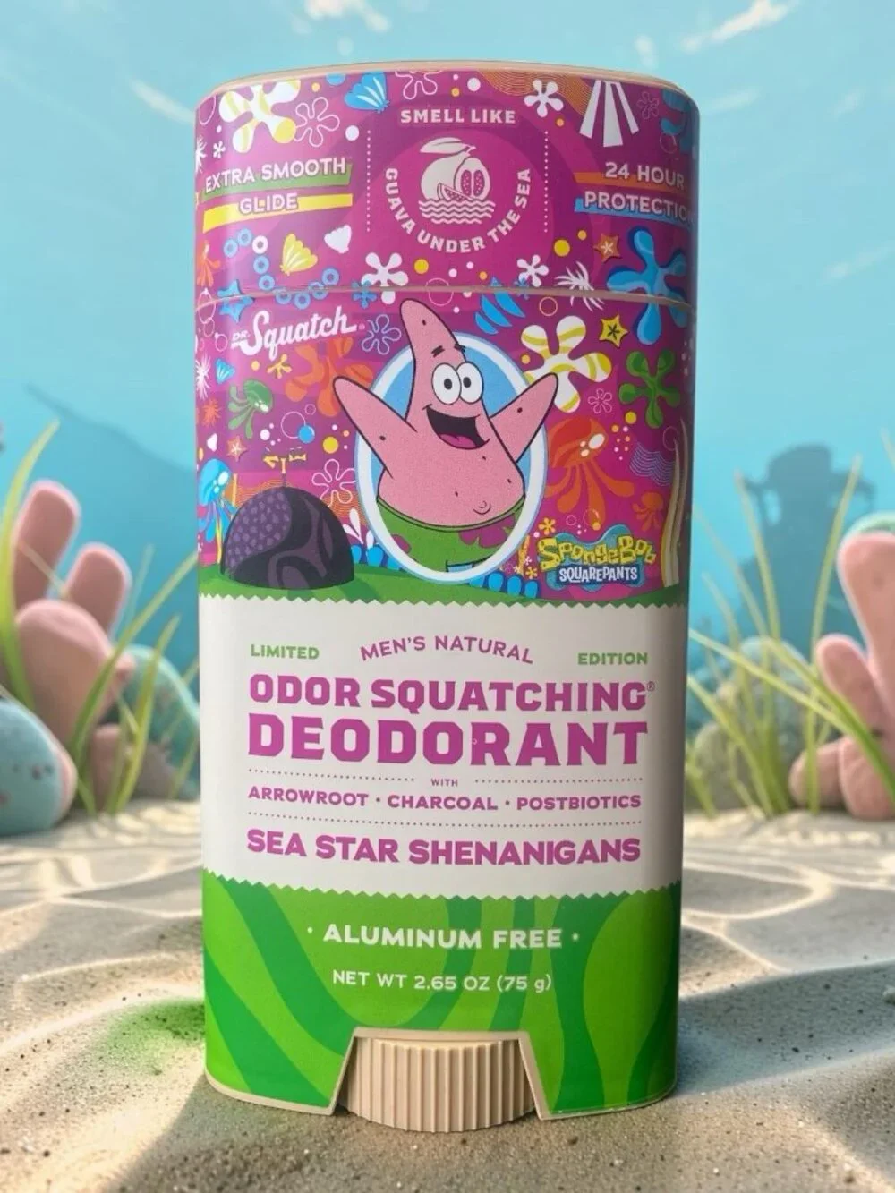 DR SQUATCH Deodorant Mens Sea Patrick Star Shenanigans Limited Edition SpongeBob